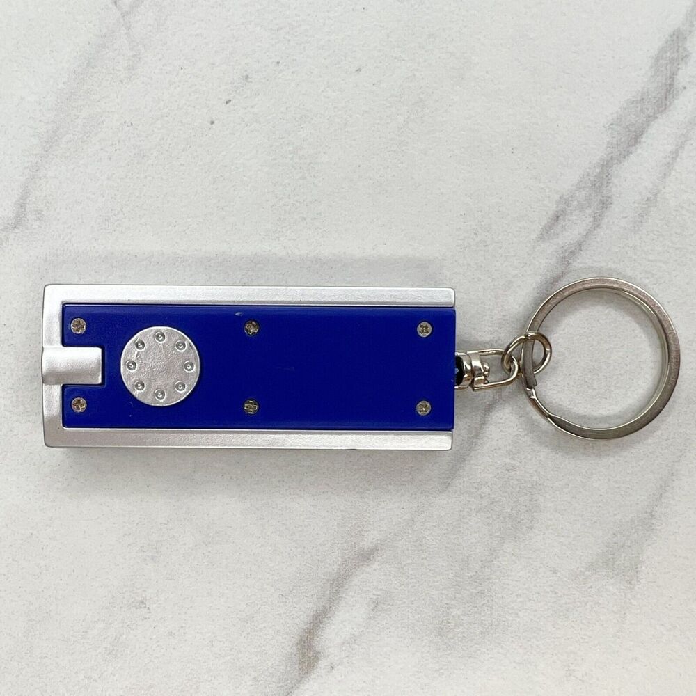 AAA Blue and Silver Flashlight Keychain Keyring - Picture 2 of 8